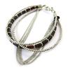 [N9224] - Ethnic Bracelet 'Kilimanjaro' Silver Brown
