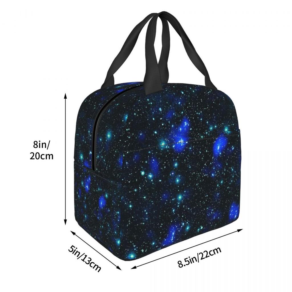 Constellation Star Clusters Galaxies Print Halloween Insulated Lunch Bag for Women Children Food Boxes Thermal Lunch Box Tote