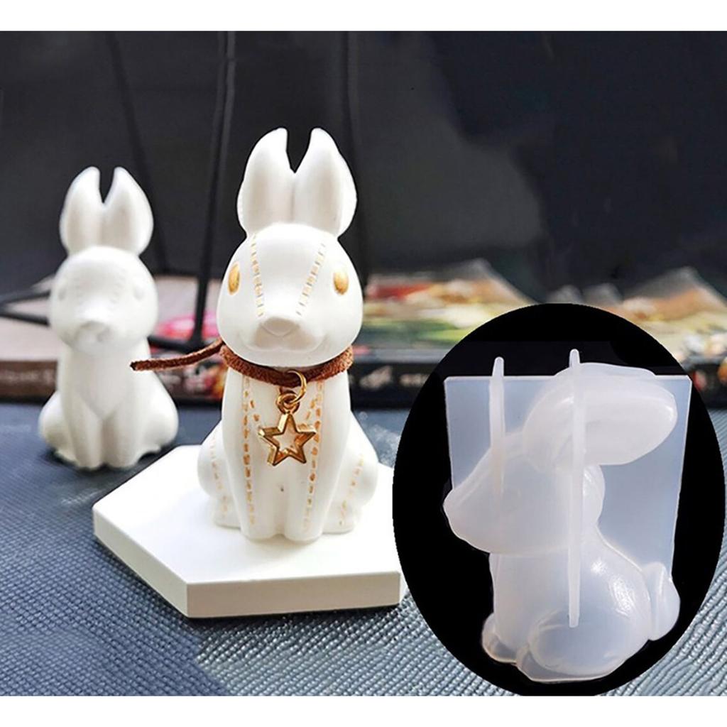 3D форма из смолы в виде кролика для DIY гипсовых украшений, поделок, декора для пасхальной вечеринки, силиконовые формы для литья эпоксидной смолы в форме кролика