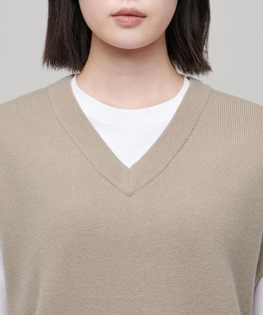 MUSINSA STANDARD WOMAN Women'S Lambswool Knit Vest [Beige]