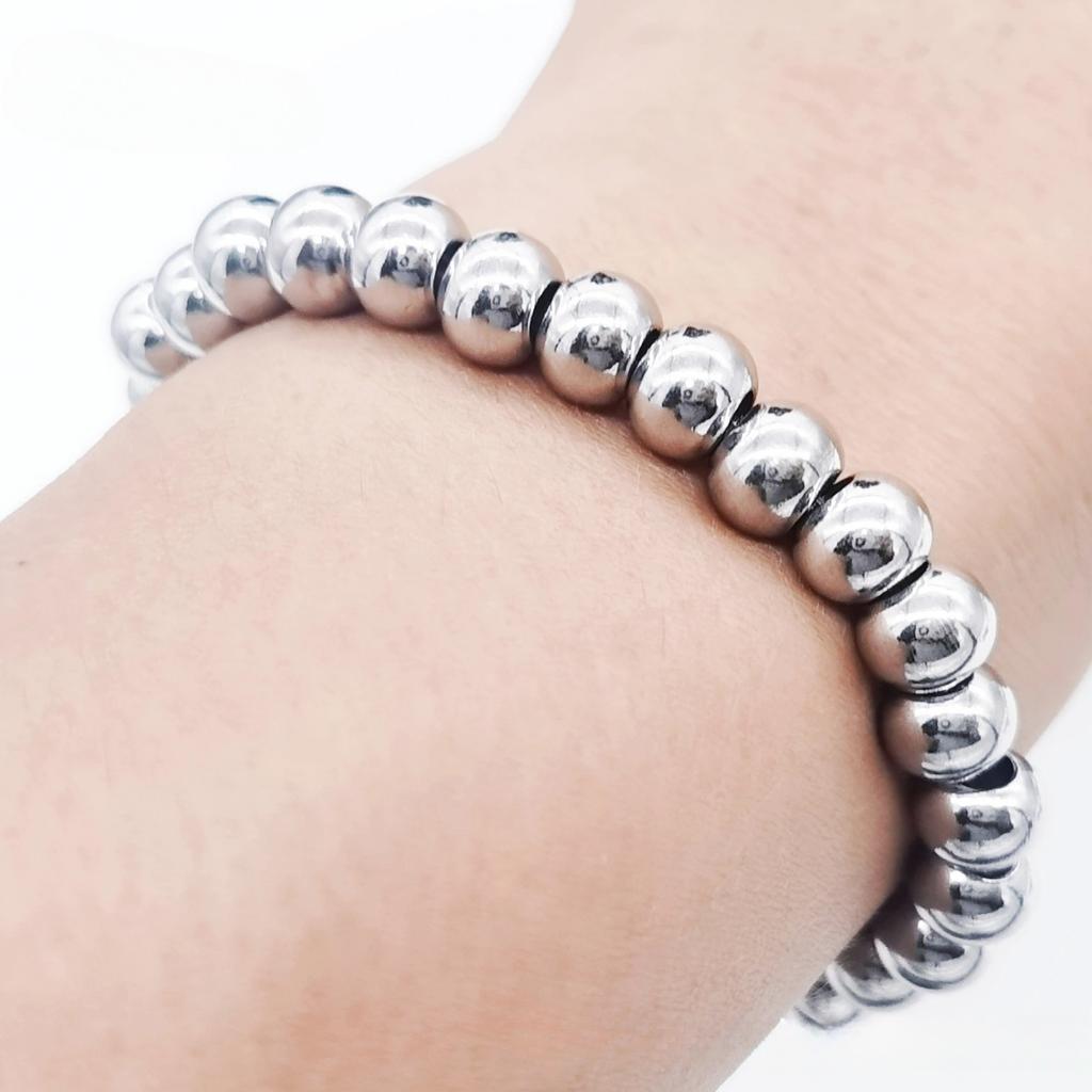 8MM Stainless Steel Bracelet Women Bead Bracelet for Women Men Jewelry Couple Bracelet Charm Bracelet Jewelry Accessory Gift