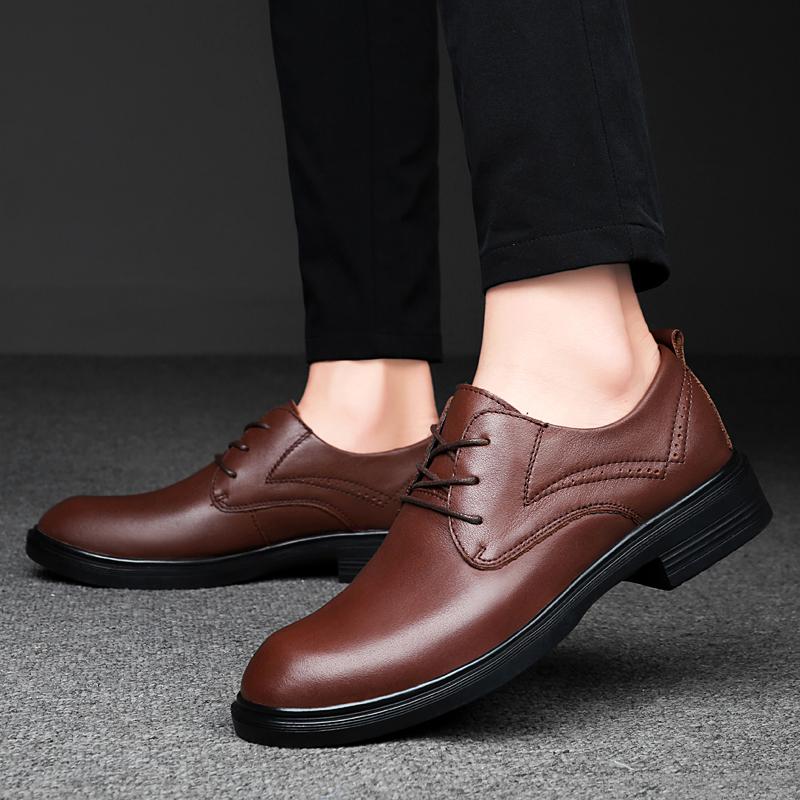 Высококачественные деловые туфли из натуральной кожи, новые мужские повседневные туфли, классические итальянские деловые туфли-оксфорды для мужчин, офисные туфли