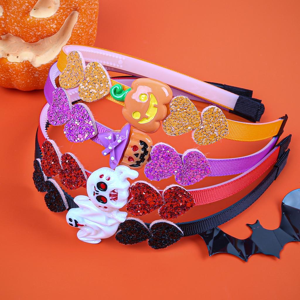 1/4pcs Halloween Day Headband for Girls Glitter Star Headbands Holiday Party Heart Pumpkin Hairbands Children Kids Headwear
