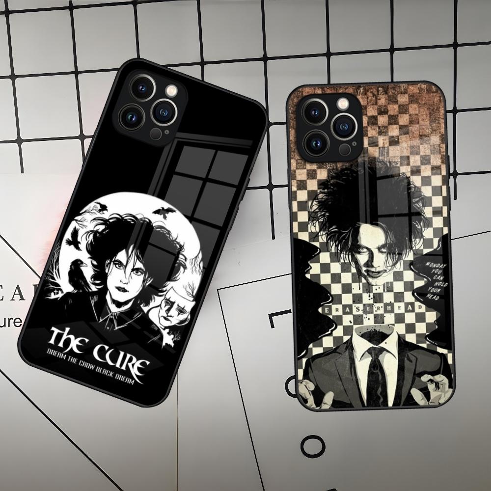 The Cure Robert Smith Phone Case for Iphone 16 15 14 12 11 13 Pro Max Mini X Xr Xs Se 8 Puls glass Cover
