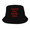 Custom Your Design Print Unisex Bucket Hat Customized Summer Travel Beach Customized Logo Printed Hats