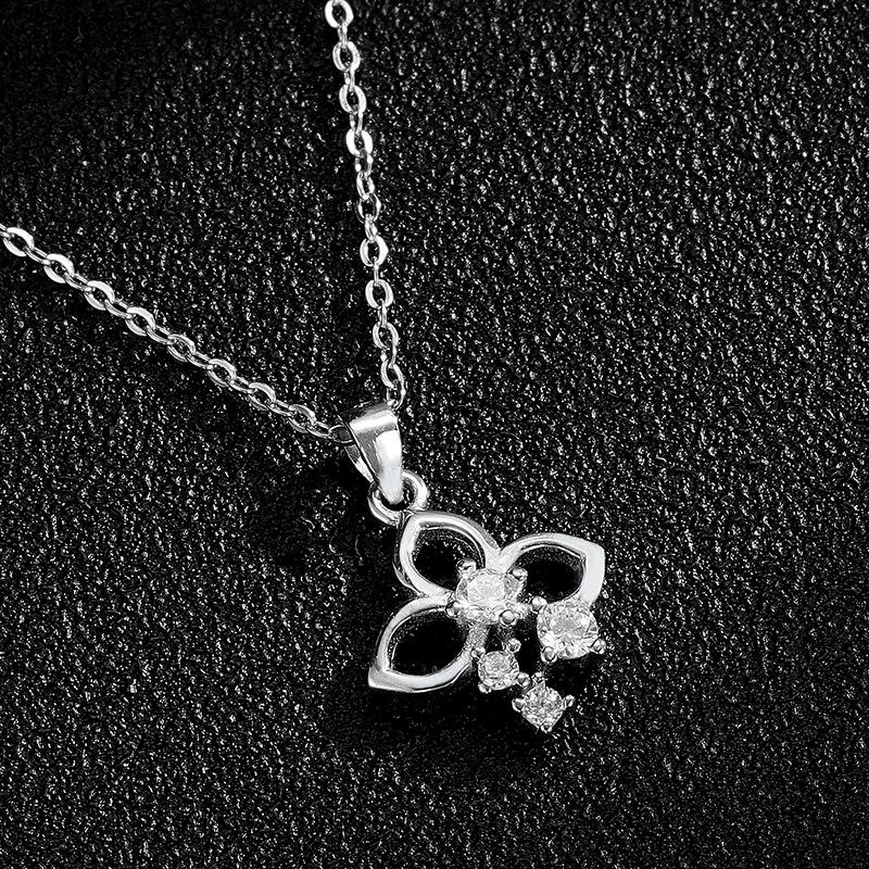 S925 стерлингового серебра полые цветы со стразами модный корейский стиль темпераментный холодный стиль Ins кулон женский серебряный ювелирный кулон серебро
