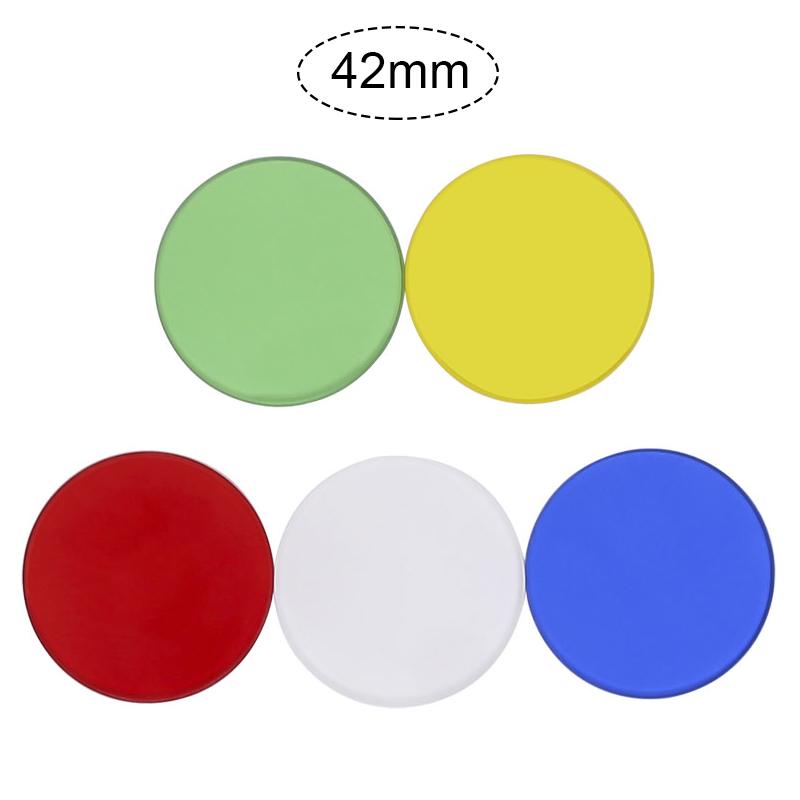 5 Pieces Microscope Filters 32 35 42 45mm Diameter Biological Microscope Accessories Green Blue Yellow White Red Optical Glass