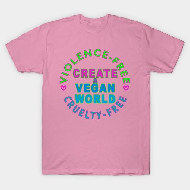 Футболка женская Create A Vegan World Cruelty Free Harajuku Print Kawaii футболка летняя женская футболка с коротким рукавом топ футболка