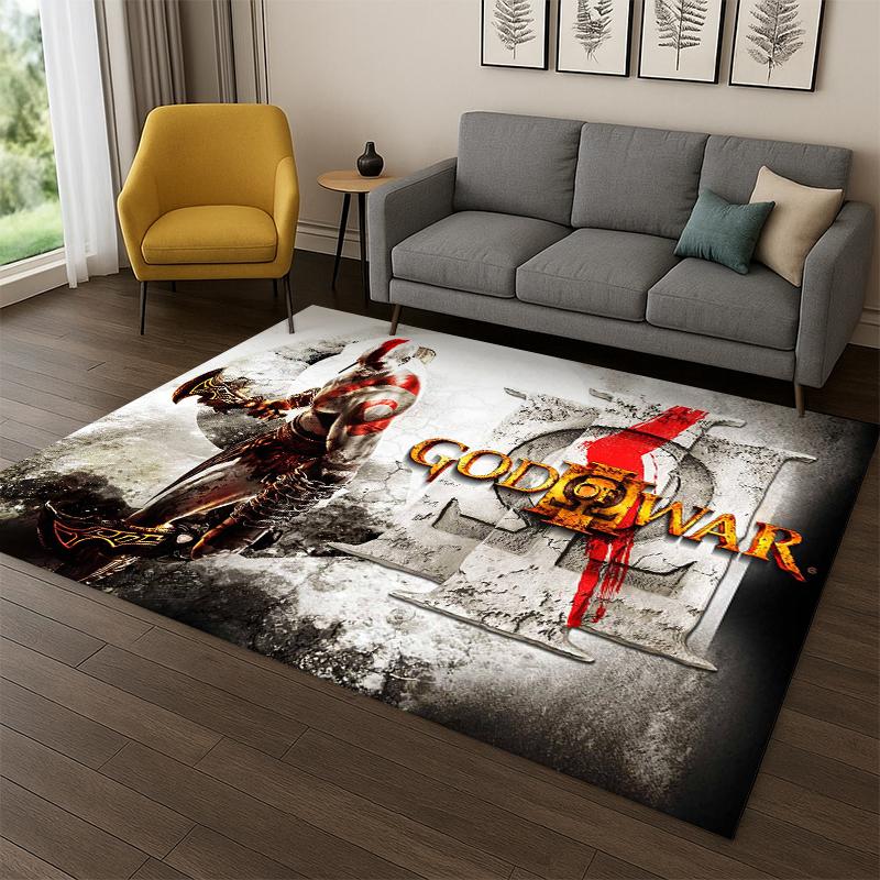 Ретро Ковер Игра God of War Кратос для Спальни Гостиной Дивана Игровой Комнаты Прихожей Домашний Декор, Коврик для Детской Зоны Нескользящий Подарок
