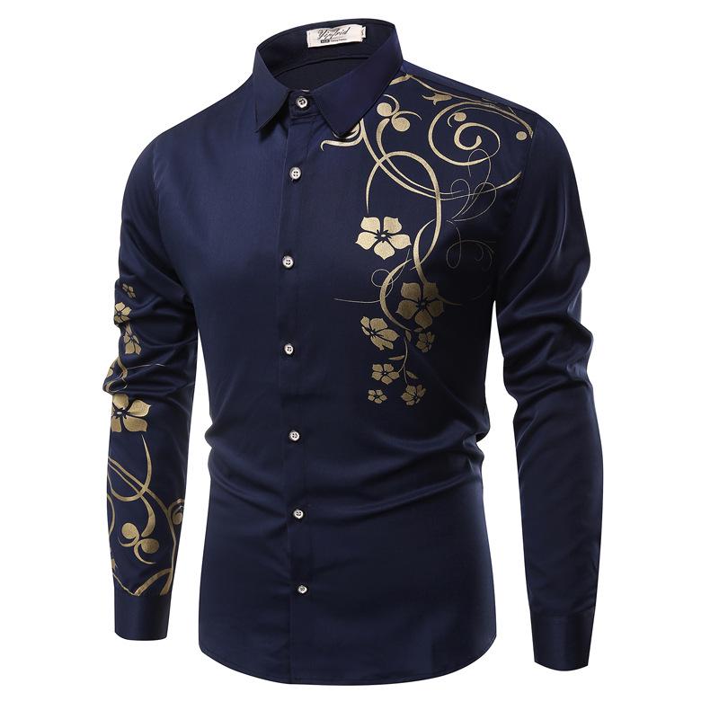 Men's Shirt Fashion Long-sleeved Printed Shirt 3D Casual Shirt