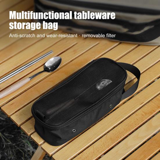 Сумка для хранения столовых приборов на открытом воздухе со съемной дренажной сеткой, водонепроницаемая, портативная, для путешествий, кемпинга, пикника, палочек для еды, вилок, ложек, органайзеров, сумок для переноски