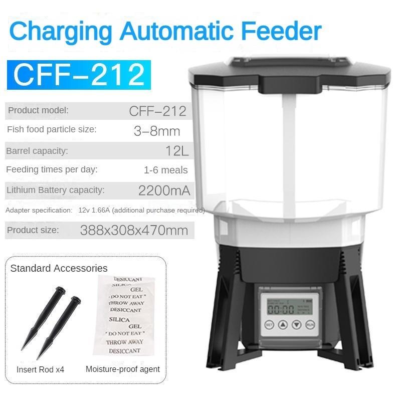Умное устройство для кормления аквариума с таймером, уличная кормушка большой емкости, автоматическая кормушка для пруда на солнечных батареях
