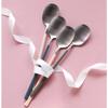 Costic Domestic New Sweet Spoon Set of 4, Gray + Pink + Beige + Brown, Spoon + Chopsticks 4 Set, 1 Set, Korean Popular Tableware