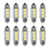 10 шт 36 мм 12 В 3 SMD 5050 светодиодные гирлянды купольные автомобильные лампочки салонные лампы белые