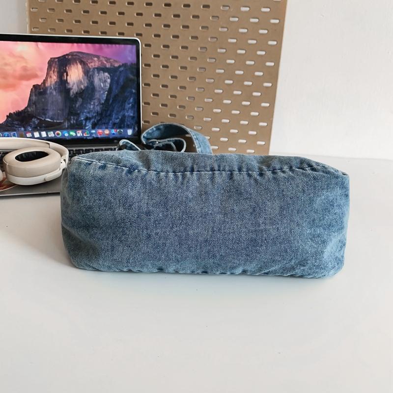 Женская джинсовая сумка, большая вместительная сумка с ремешком, регулируемая сумка через плечо, винтажная сумка-мессенджер, повседневная сумка-шоппер, новинка 2024 года