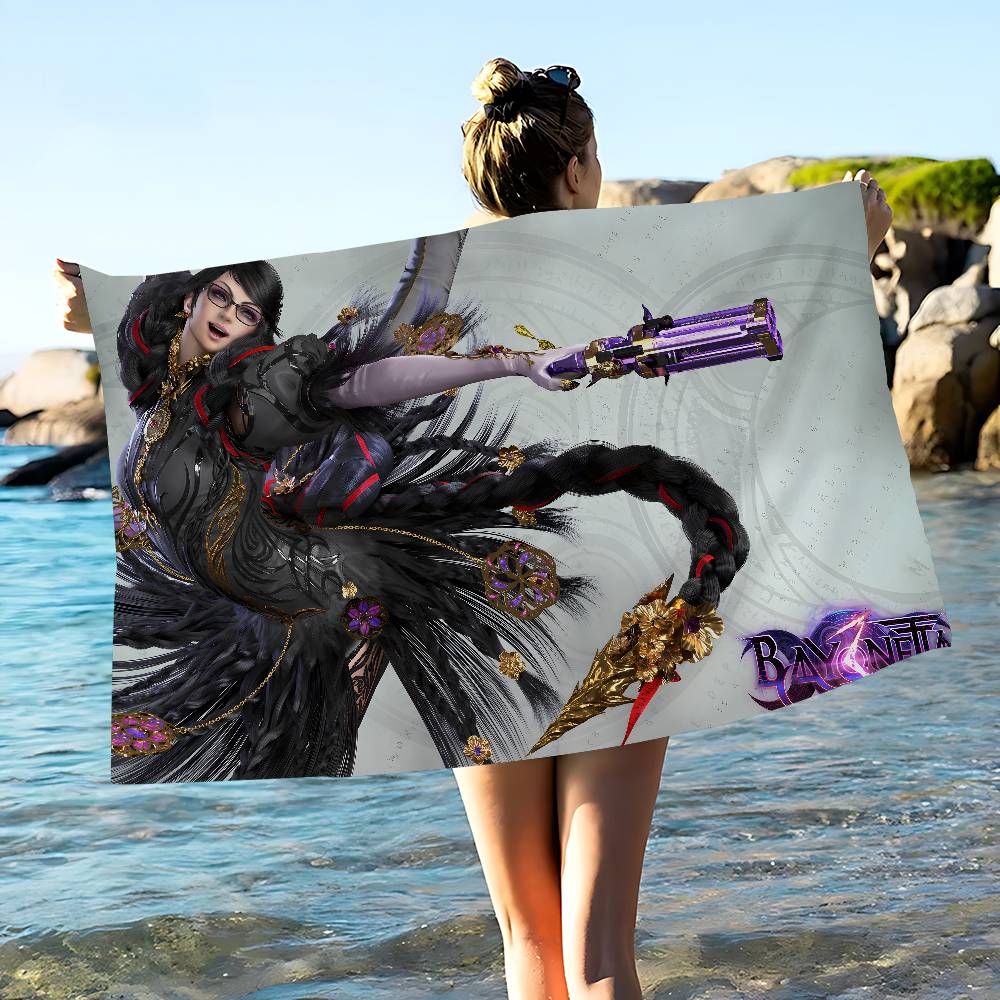 Игровое полотенце Bayonetta из микрофибры для пляжа, впитывающее, быстросохнущее, мягкое, для йоги, плавания, курорта, альпинизма