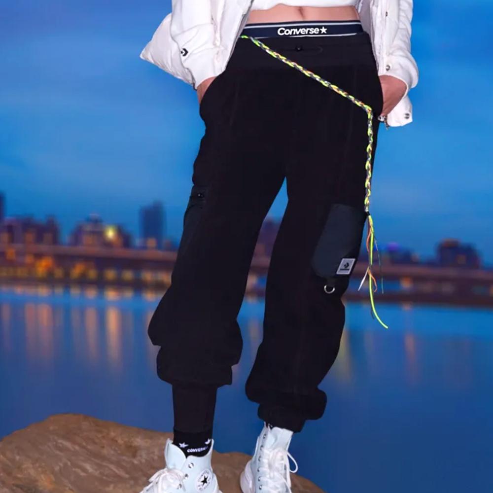 Converse Трикотажные спортивные штаны женские черные 10025681-A02