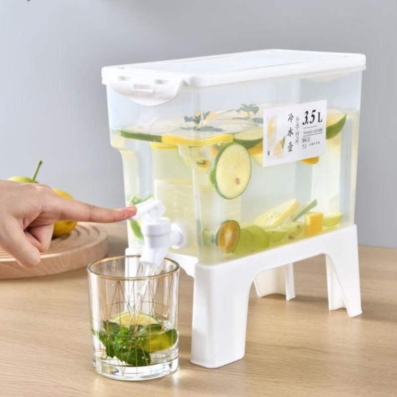 Cold Water Jug With Tap Water Beverage Dispenser Fruit Teapot Cold Waterlemonade