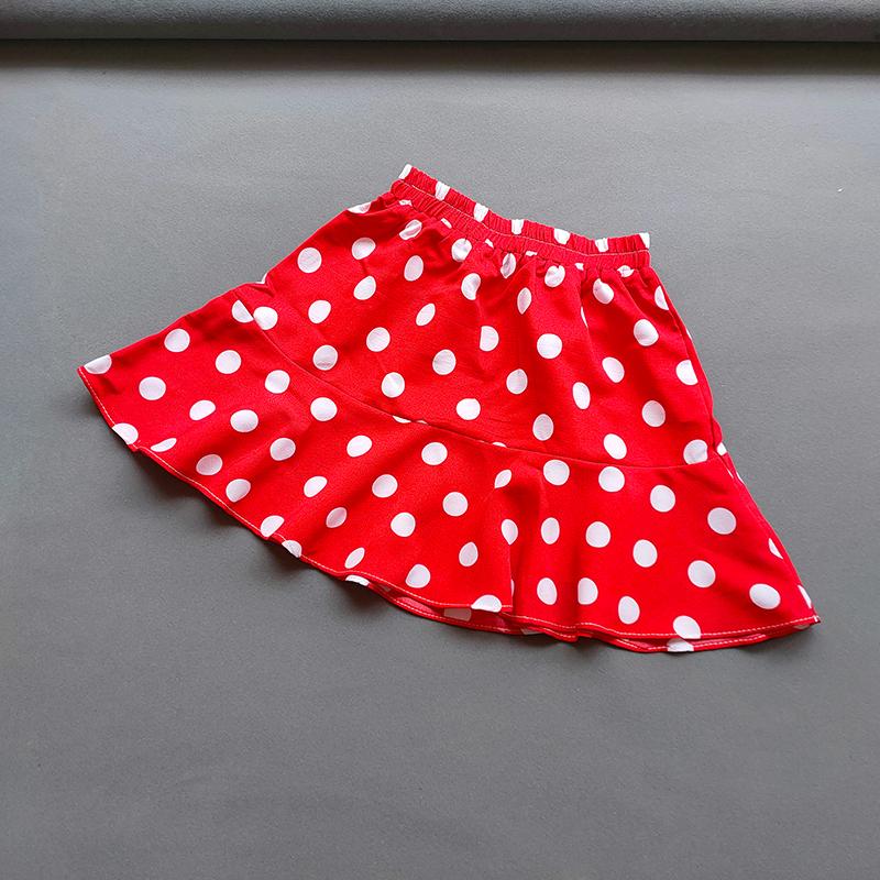 Летние юбки с рюшами для девочек, мини-юбка в горошек с высокой талией для маленьких девочек, повседневная детская плиссированная короткая юбка для девочек, одежда