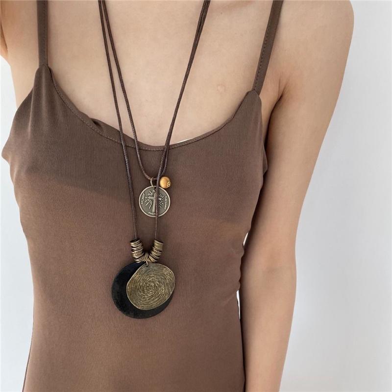 Этнический стиль ретро деревянная цепочка свитера богемный праздничный стиль многослойная одежда длинное ожерелье женские аксессуары ювелирные изделия