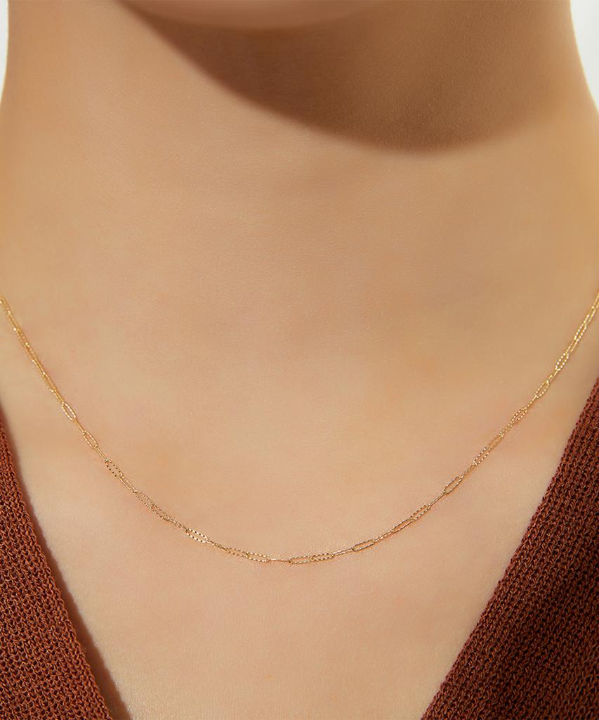 Helene Jewelry 14K 18K Nemo Square Chain Gold Necklace (Type B)