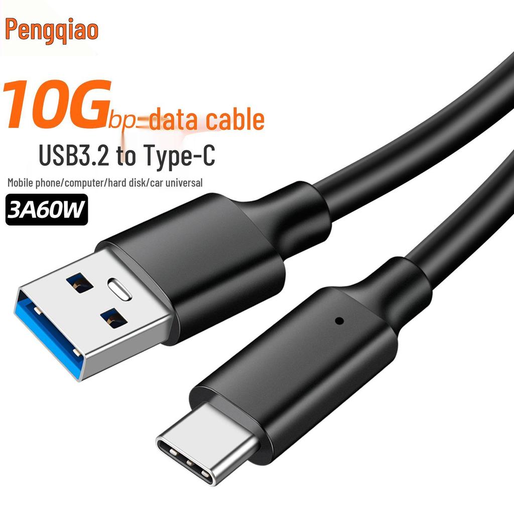 Кабель для передачи данных Type-C USB 3.2 на Type-C, скорость передачи 10 Гбит/с, быстрая зарядка PD 3A/60 Вт для жесткого диска и автомобиля