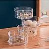 Rotating Jewelry Storage Box Makeup Storage Rack Bracelet Earring Round Plastic Organizer Boxes Holder Display Rack with Cover