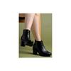 Женские черные кожаные ботильоны Shoetopia на устойчивом каблуке со шнуровкой Стильные ботильоны на среднем каблуке для офиса