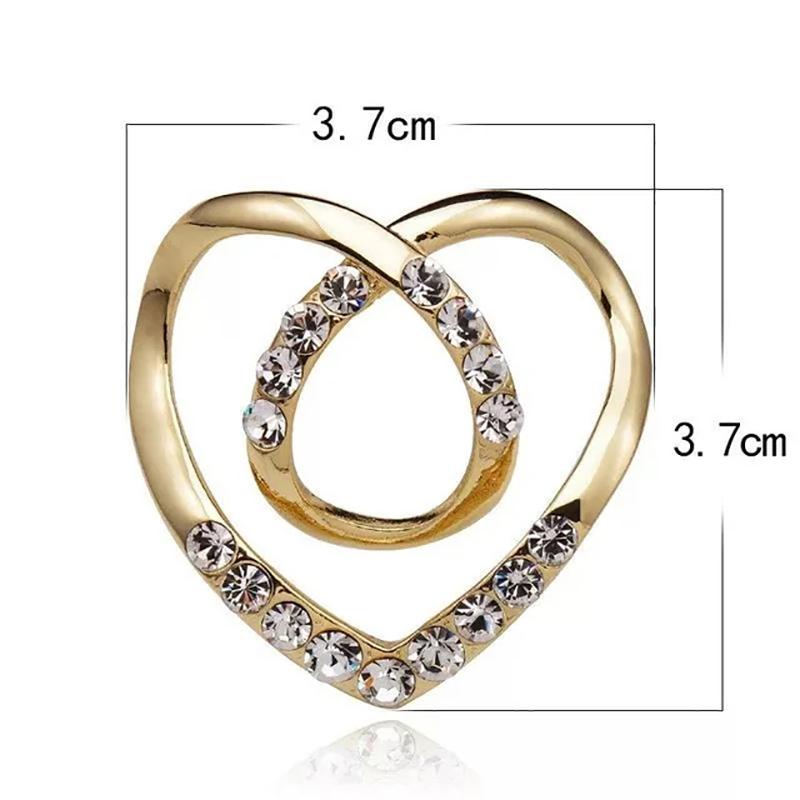 T-Shirt Heart Scarf Brooches  Silk Scarf Buckle Brooch Shawl Ring Clip Scarves Fastener Knotted Button Pin Accessories