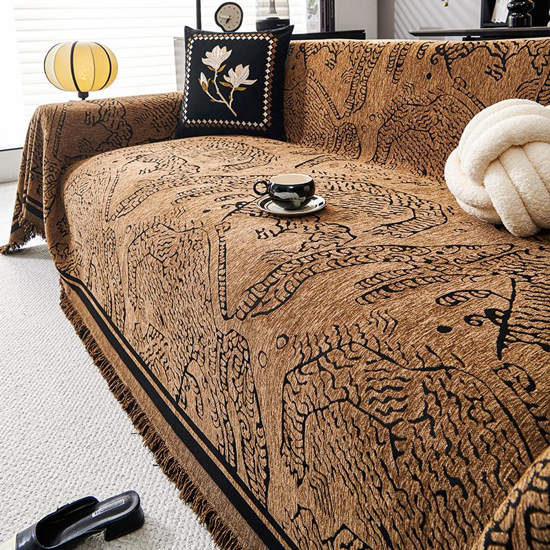 Пледы Всесезонный Тигр Кемпинг Пикник Накидка на диван Диван Шенилл Чехлы для дивана Коврики