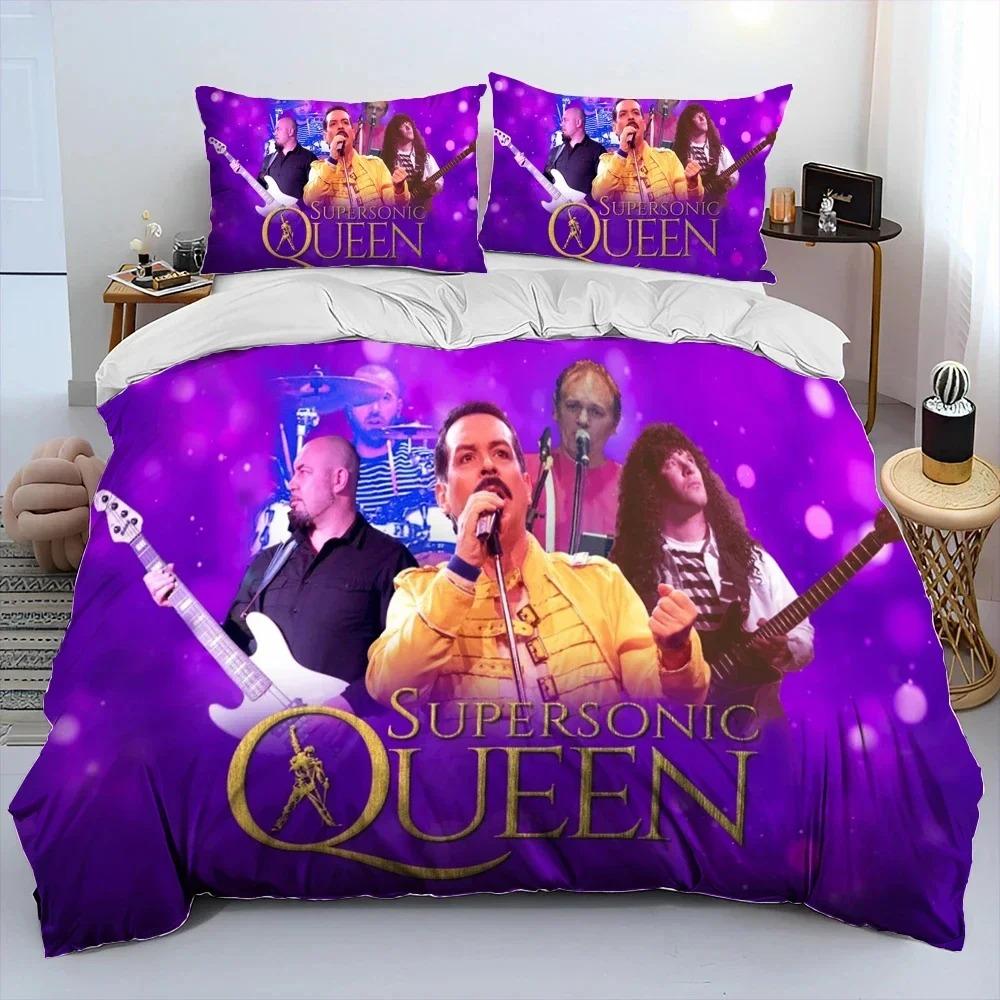 3D Print Freddie Mercury Queen-Rock-Band Bedding Set Duvet Cover Bed Set Quilt Cover Pillowcase Comforter King Queen Size