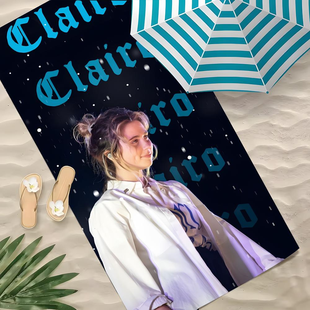 Певица Clairo Клэр Коттрилл Полотенце Полиэстер Пляжное полотенце Быстросохнущее Без песка Банное полотенце для Лета Бассейна Путешествий Отпуска