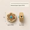 Boxwood Plum Blossom Keychain with Turquoise Inlay - Handmade Pendant Accessory