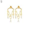 925 Silver Needle Luxury Long Chain Tassel Crystal Stud Earrings For Women Exquisite Pendant Gold Earrings Fine Jewelry