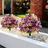 Artificial Violet Flower Stake Waterproof All Season Use Fake Flower Bush for Garden Yard Patio Porch Ornament
