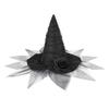 Halloween Witch Caps for Cosplay Punk Flower Wizard Hat Adult Tulle Witch Hat Costume Pointed Hat Festival Holiday Hat