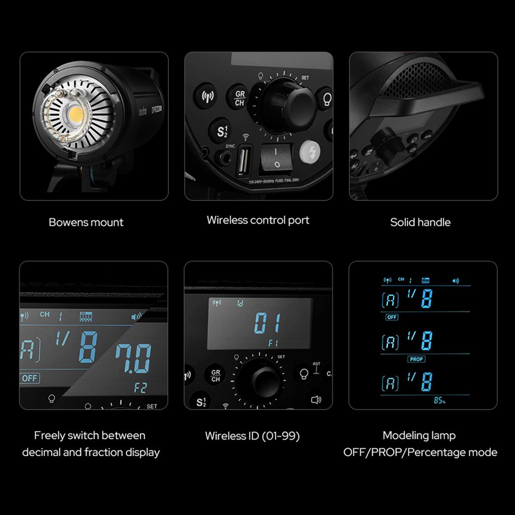 Godox DP800III-V Модернизированная студийная вспышка мощностью 800 Вт GN126 Встроенная стробоскопическая подсветка 5600+/-200K