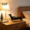 Holiday Home Decor 24?Day Christmas Countdown Dachshund Decor, Metal Silhouette Advent Calendar Ornament, Party Supplies Funny Tabletop Decoration
