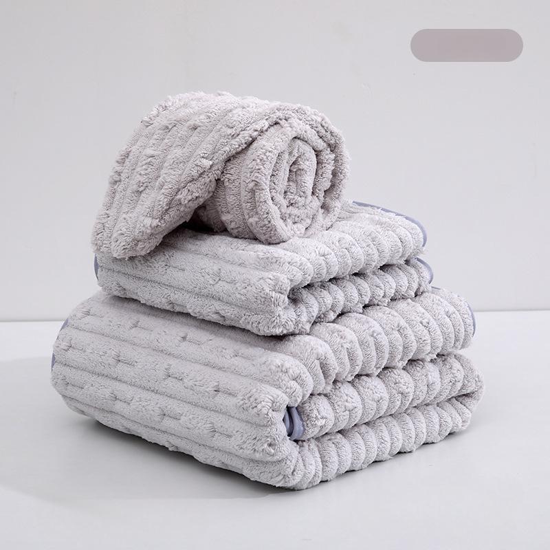 1/4PCS Soft and Absorbent Without Shedding Hair Fiber Bath Towel,Quick Drying Beach Towel with Water Absorption,Coral Fleece Towel