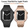 Роскошный комплект для модификации из нержавеющей стали для Apple Watch 9 8 7 45 мм 41 мм Металлический корпус для iWatch 6 5 4 3 SE 44 мм 40 мм Набор ремешков
