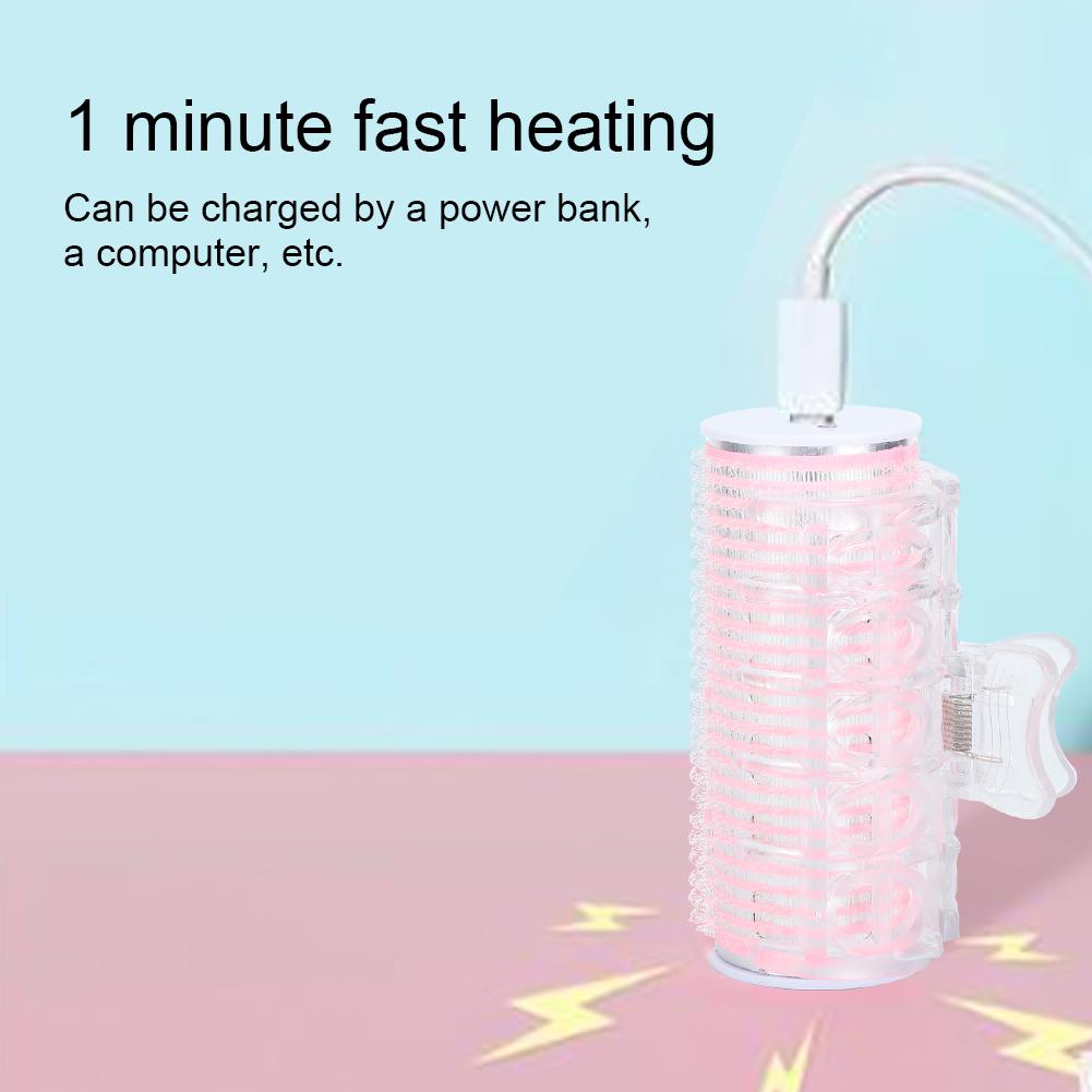 USB портативный бигуди для волос челка завивка волос инструмент мини электрическая бигуди розовый