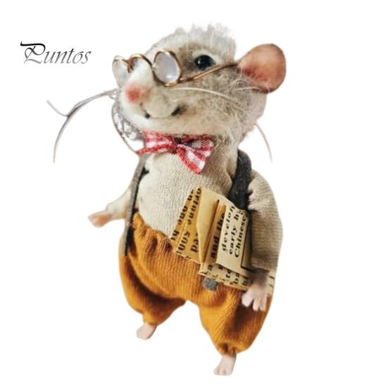 Украшение войлочная мышь, сделанное вручную, милые фигурки мышей из фетра, пушистая кукла-мышь в свитере для рождественского декора стола