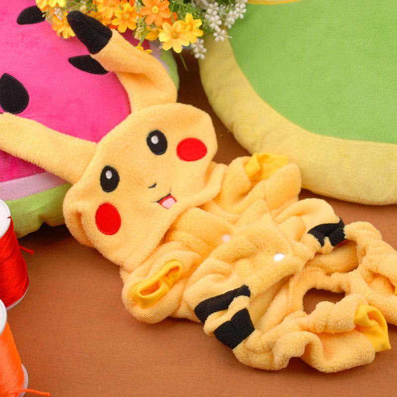 Очаровательный костюм питомца Pokemon Go с дизайном Пикачу с капюшоном для собак и кошек