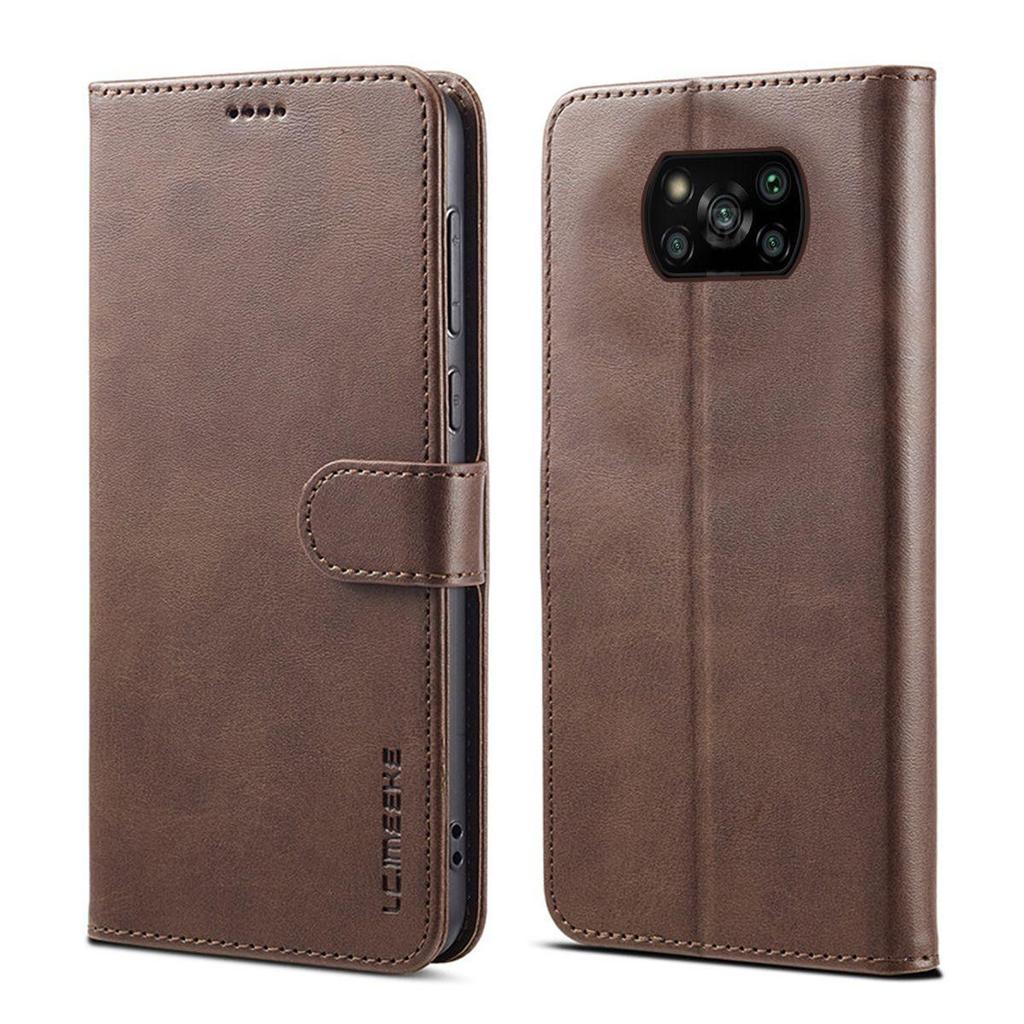 Винтажный кожаный флип-кошелек чехол для телефона для Xiaomi POCO X3 Pro, X3 NFC Магнитная застежка Держатель для карт Карман для наличных Подставка Тонкий деловой чехол