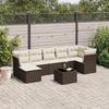 VidaXL Garden Lounge Set with Cushions 8 Pcs, Patio Sofas, Patio Furniture Set, Outdoor Furniture, Brown 3217983