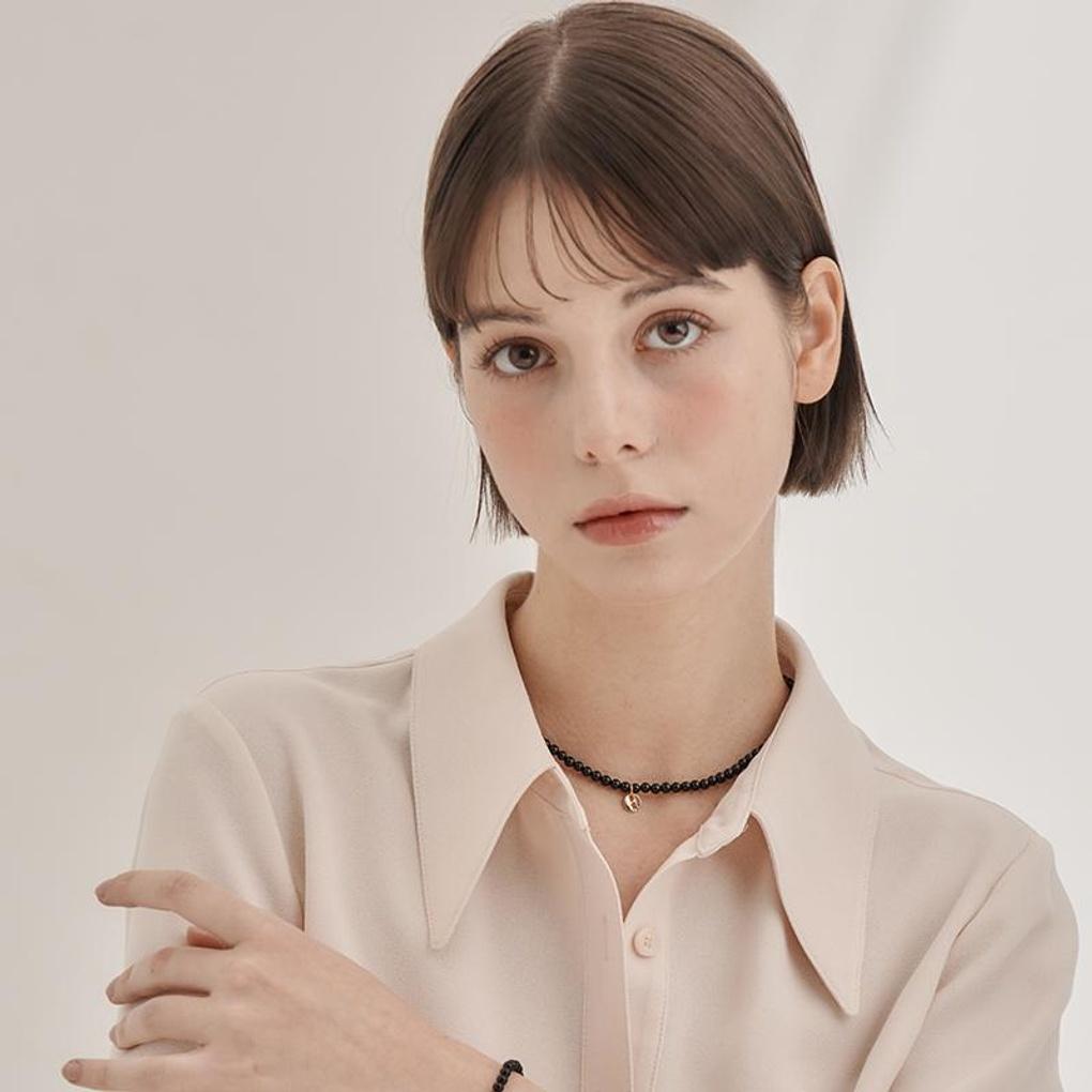 [ELLE Jewelry] Ожерелье с камнем черный оникс ELBRNN228
