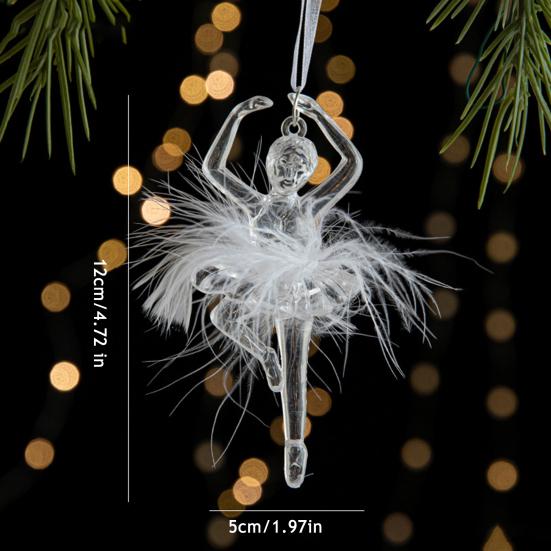 Кристально чистый рождественский орнамент Сверкающее дерево/балерина/бант/звезда Рождественское подвесное украшение для спальни, гостиной, фермерского дома, праздничного домашнего декора