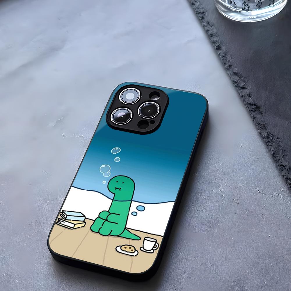 Чехол на телефон Динозавр J-Joguman S-Studio Милый Закаленное Стекло Для IPhone 17 13 14 16 12 15 11 Pro Max Plus Mini X XR SE2020 Coque