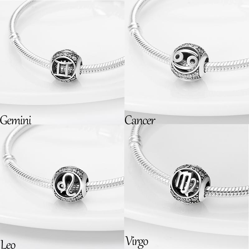 100% Медь 12 Знаков Зодиака Серия Абакус Шармы Бусины Подходят Пан Оригинальные Браслеты DIY Ювелирные Изделия Изысканное Изготовление Подарки