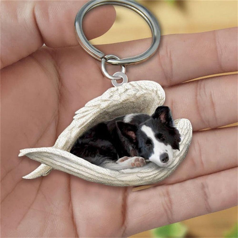 Gift Sleeping Angel Keyring For Women Animal Keychain Dog Key Chains Dog Pendant Car Keyring